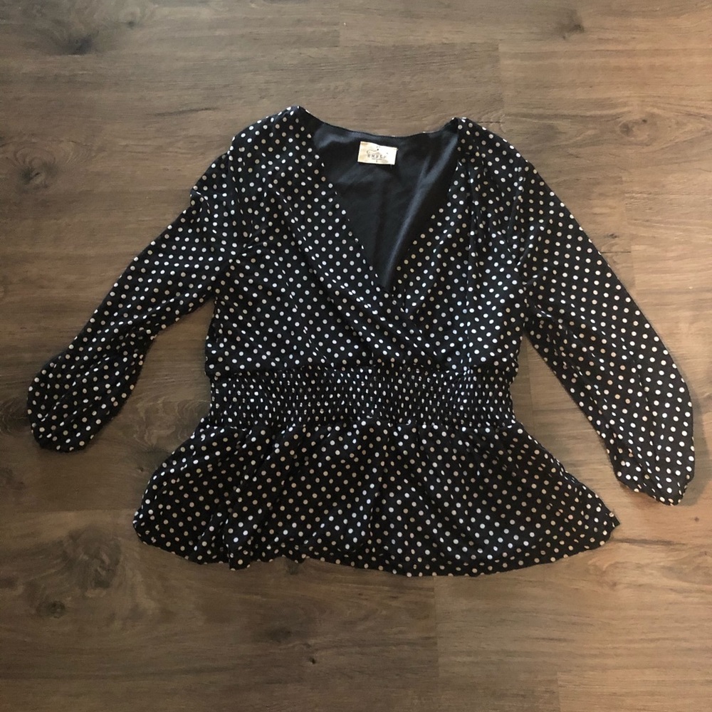 Flowy polka dot blouse